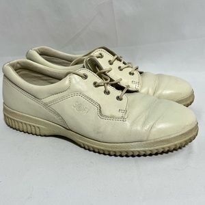 Ecco Soft Athletic Shoes Sz 40 Women White Leather Made in Portugal.